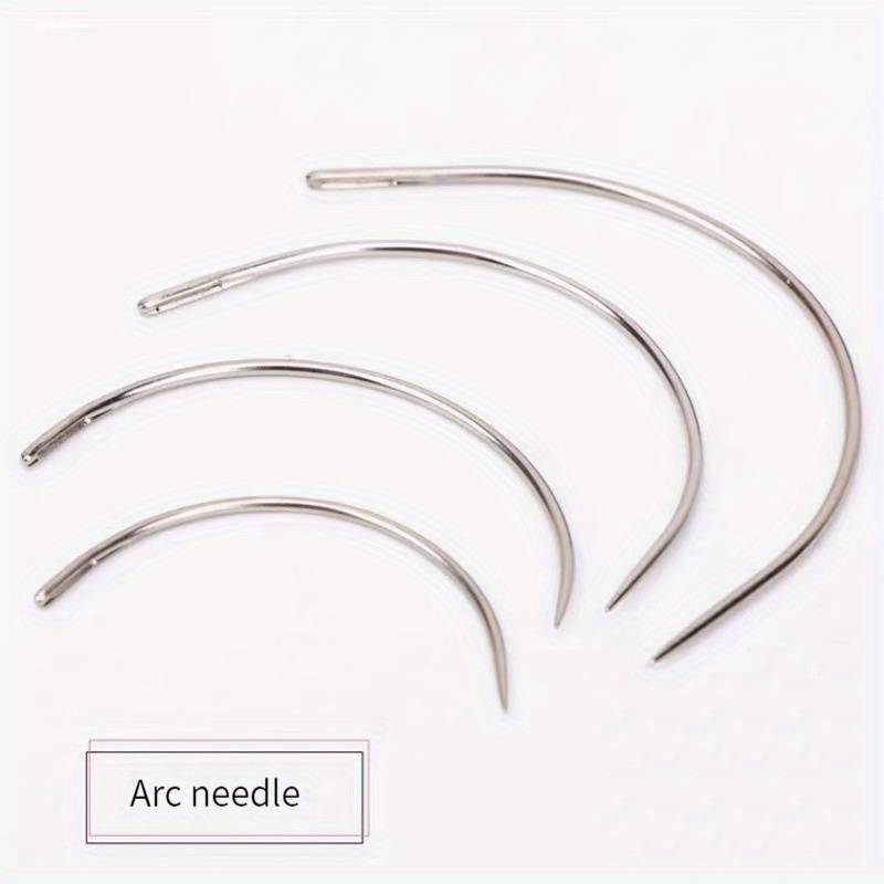 Silvery Big Eye Curved Hand Sewing Needles For Craft Curved - Temu